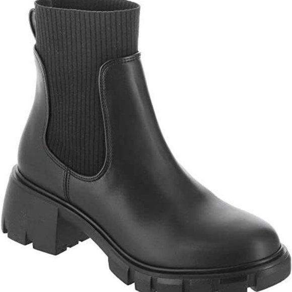 Steve Madden Boots Shoes Hayle Platform Chelsea Black 8 - Picture 2 of 3